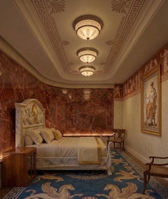 Pair of bedside tables in wood and Mirror, 1930, Style: Art Deco