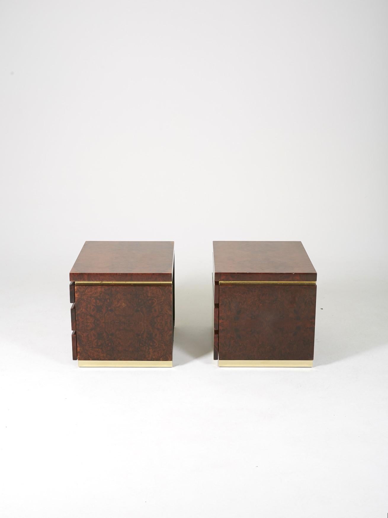 Pair of Bedside Tables Jean Claude Mahey, 1970s  In Good Condition In PARIS, FR