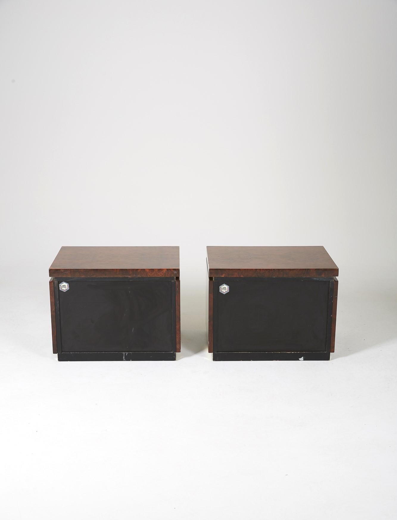 Late 20th Century Pair of Bedside Tables Jean Claude Mahey, 1970s 