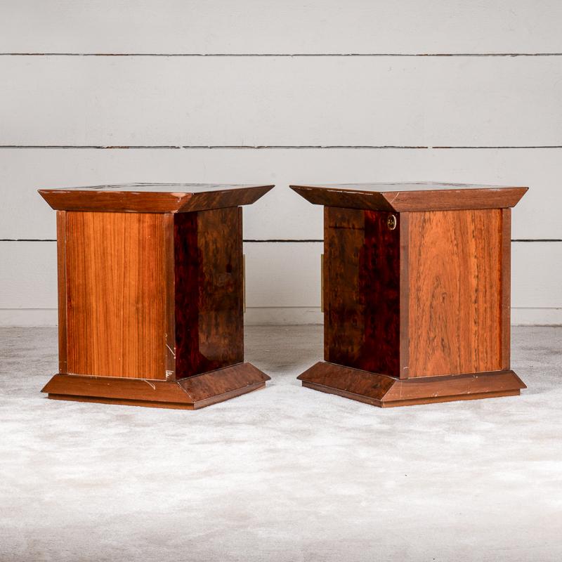 Brass Pair of bedside tables - Luciano Frigerio 1970 For Sale