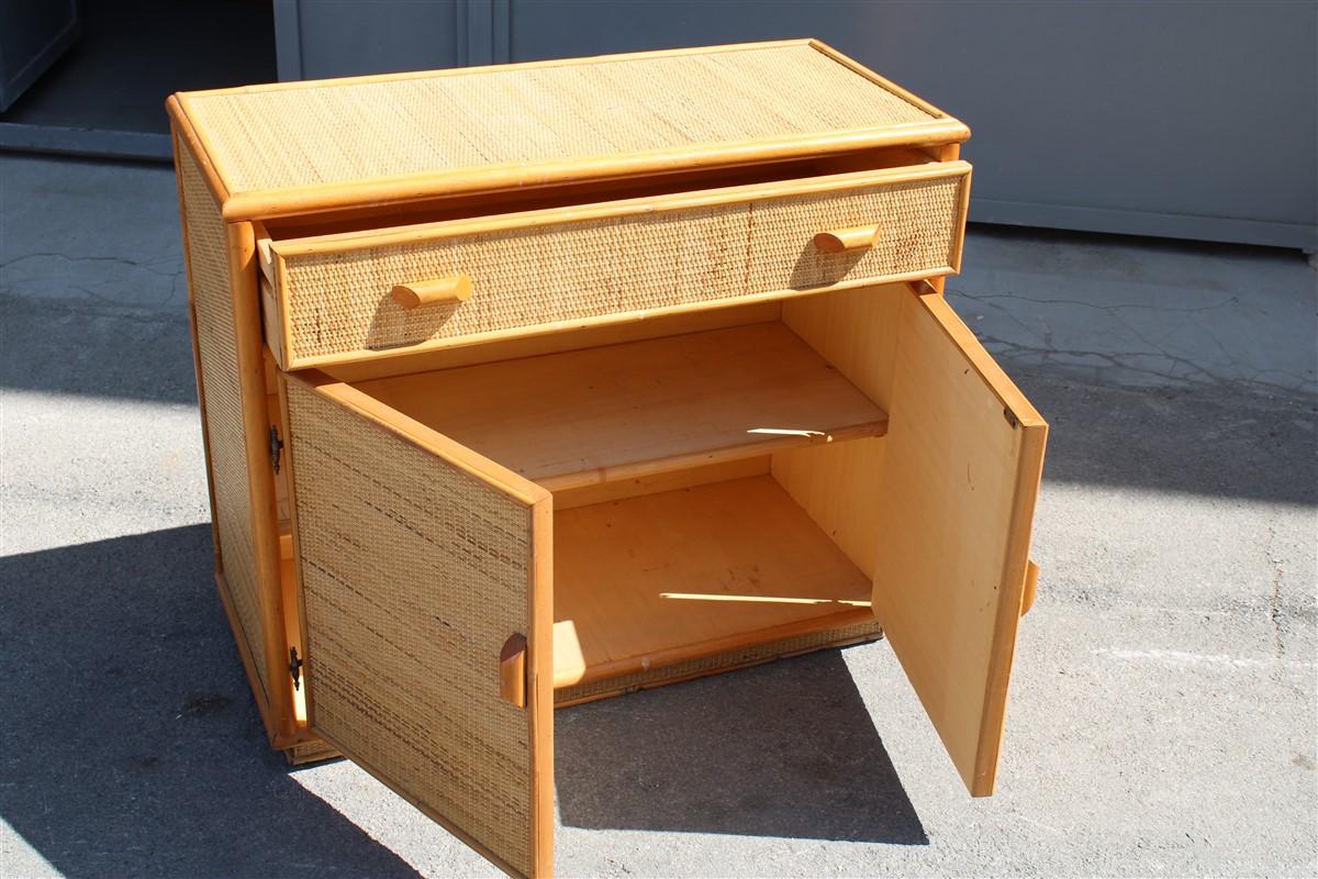 Mid-20th Century Cabinet  Buffet Made Entirely by Hand in the 1950s in Italy Bamboo Drawers 