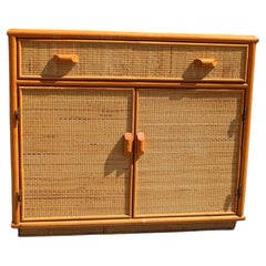 Cabinet Buffet Made Entirely by Hand in the 1950s in Italy Bamboo Drawers