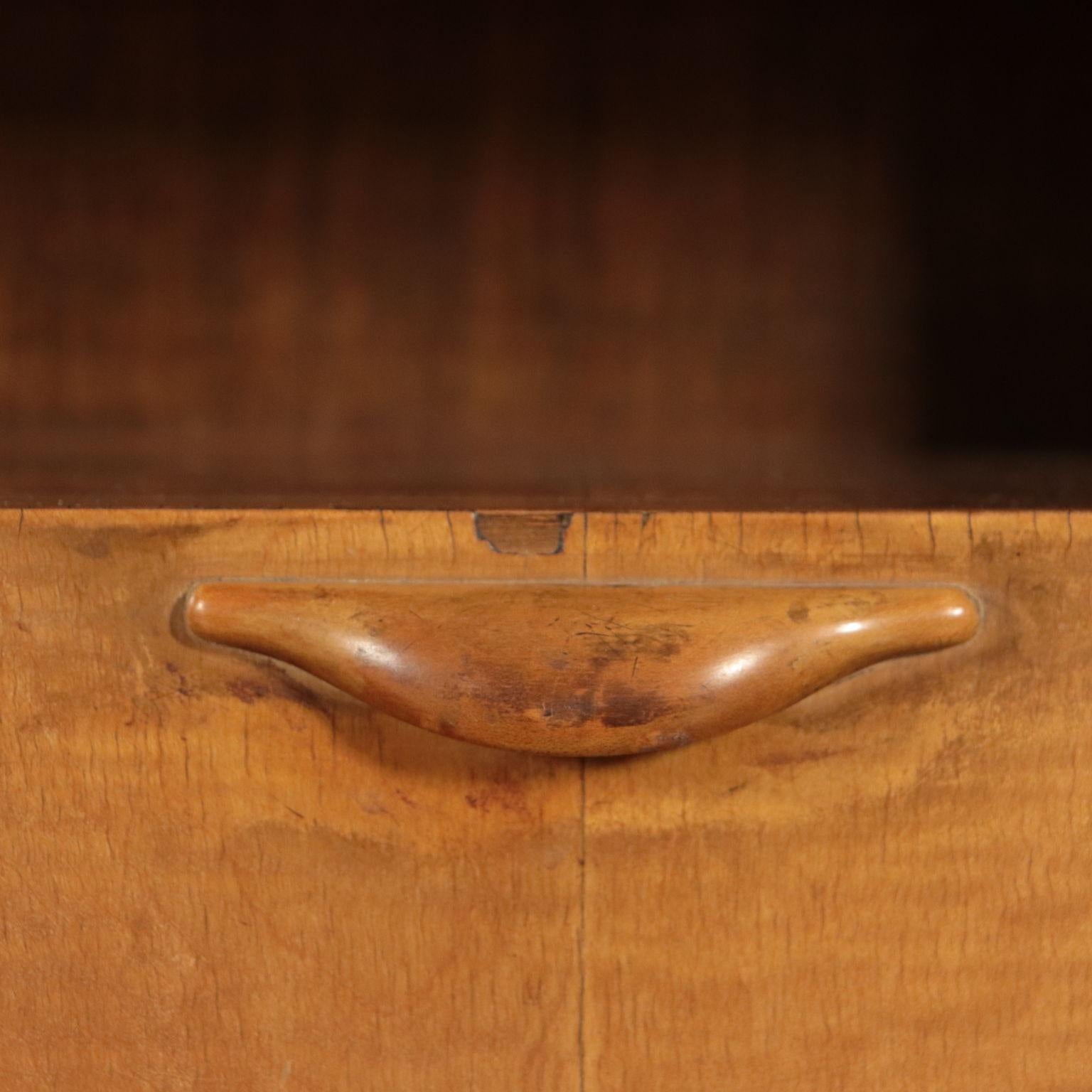 Pair of Bedside Tables Mahogany Veneer Glass, Italy, 1940s 2