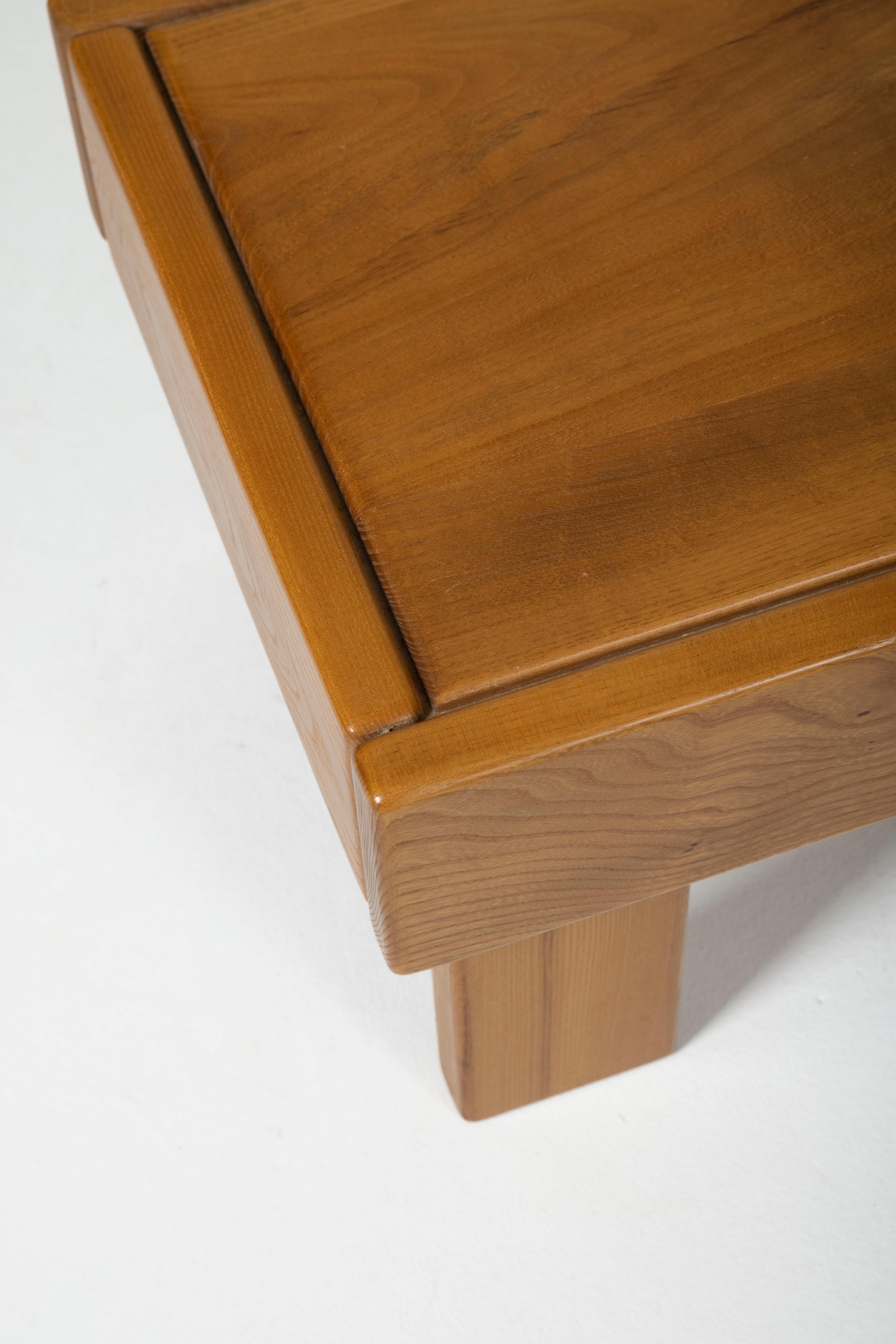 Pair of Bedside Tables Maison Regain in Solid Elm For Sale 5
