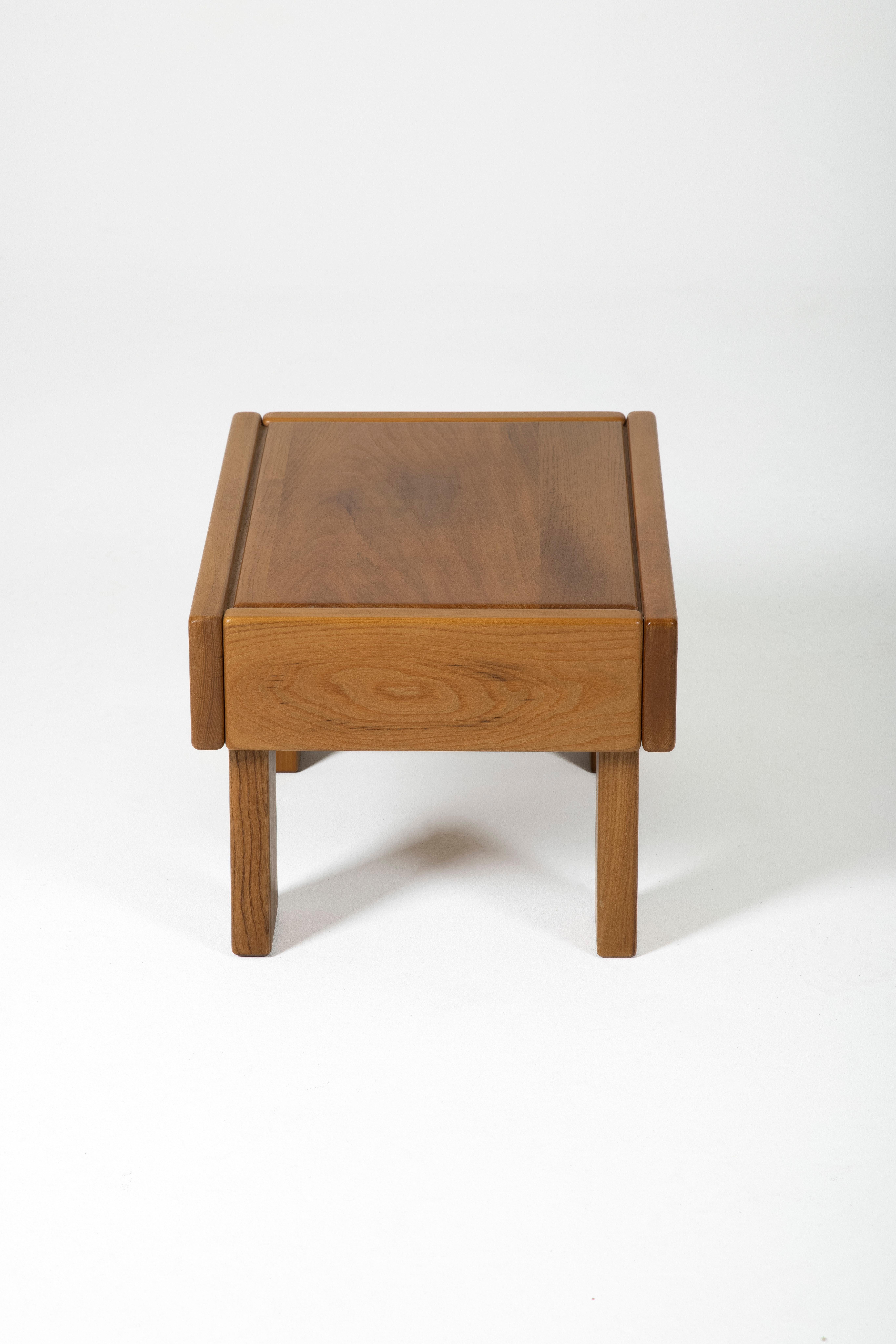 Pair of Bedside Tables Maison Regain in Solid Elm For Sale 3