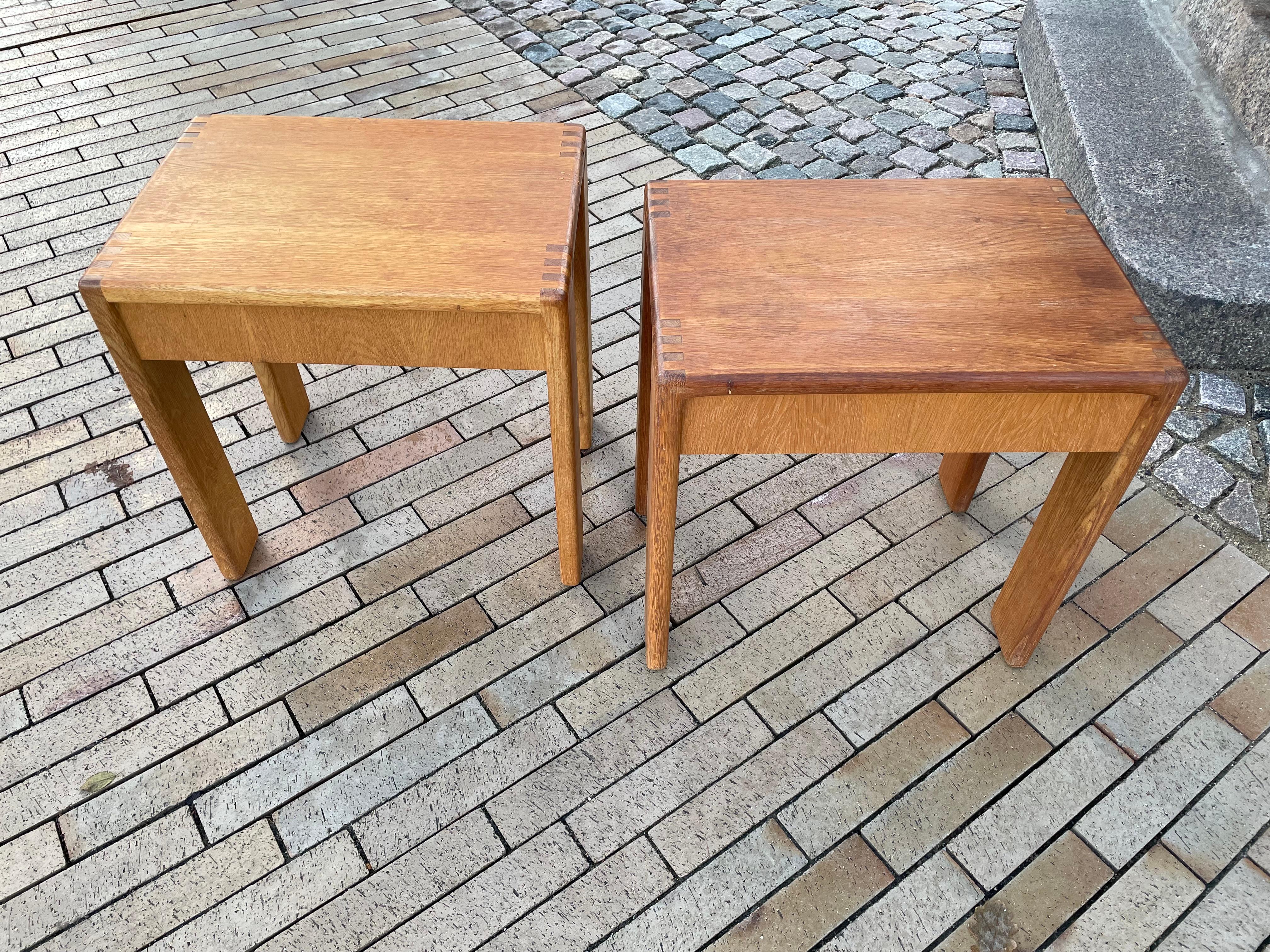 Pair of Bedside Tables Nightstands Oak, Esko Pajamies for Asko Finland 1960s For Sale 9