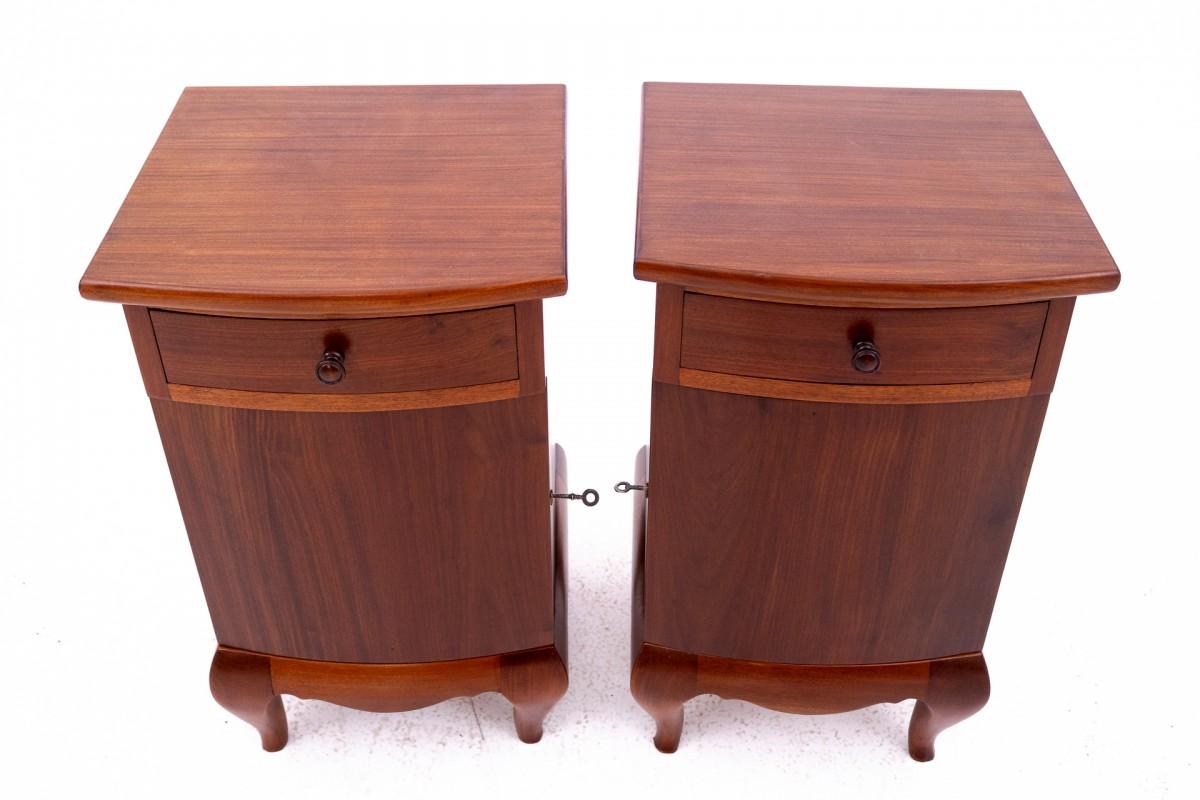 Art Deco Pair of bedside tables, Poland, 1940s. For Sale