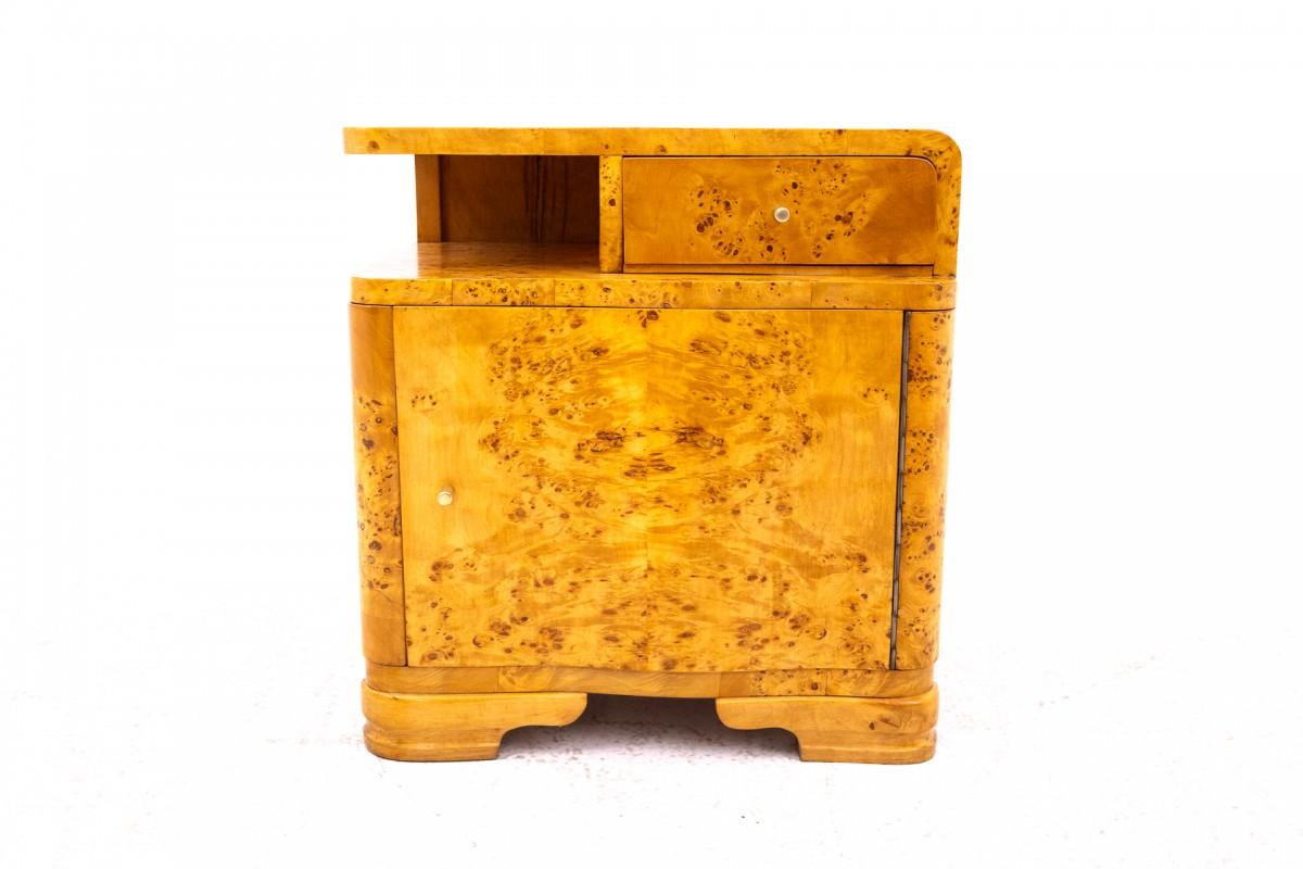 Paire de tables de chevet, Pologne, vers 1940. Bon état - En vente à Chorzów, PL