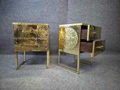 set de table de chevet en laiton martelé à la main' disponible