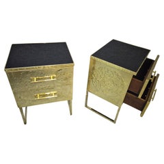 set di Comodini in Ottone Ribattuto a mano" disponibile
