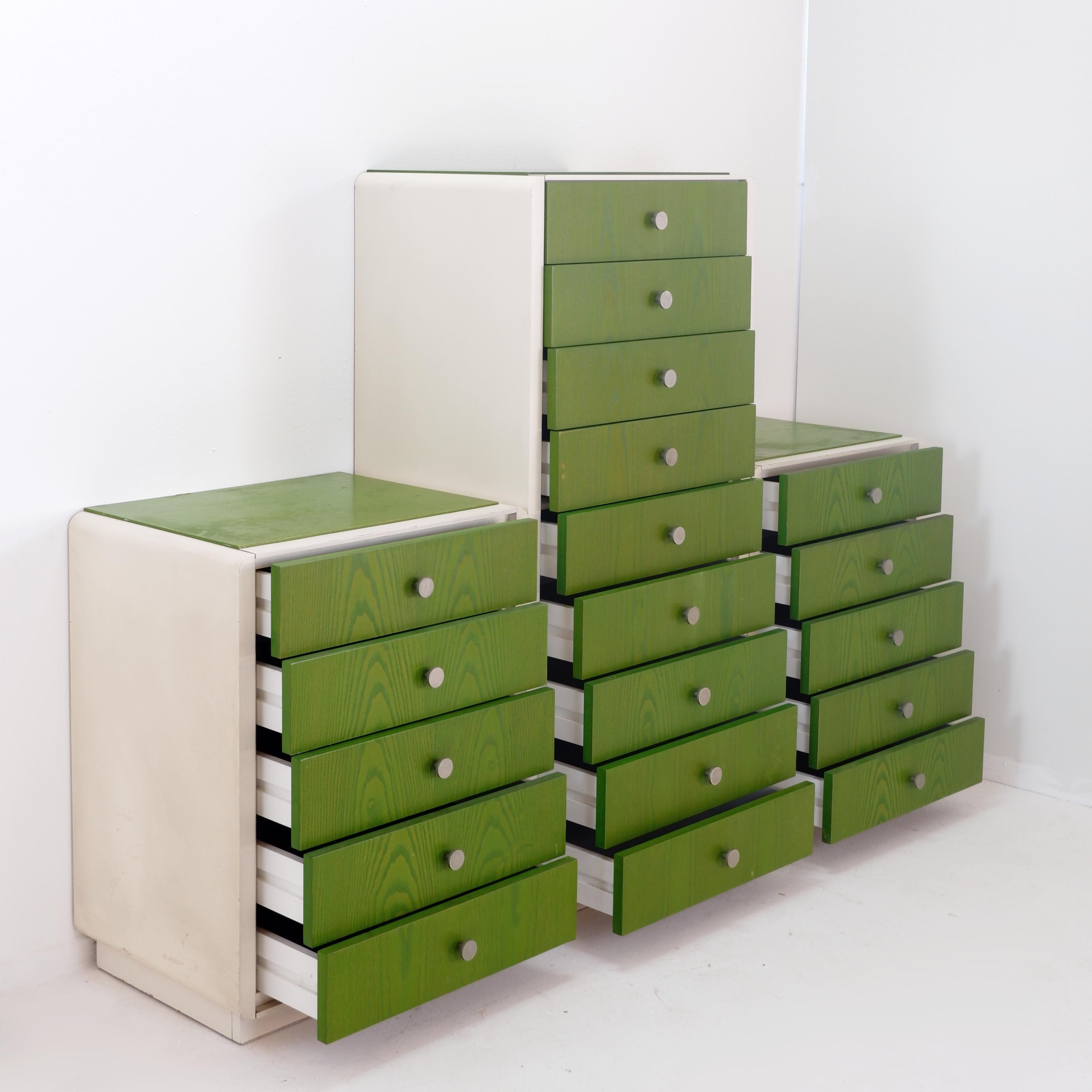 Pair of bedside tables with drawers - 1980s In Good Condition For Sale In Linkebeek, BE