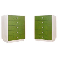 Pair of bedside tables with drawers - 1980s