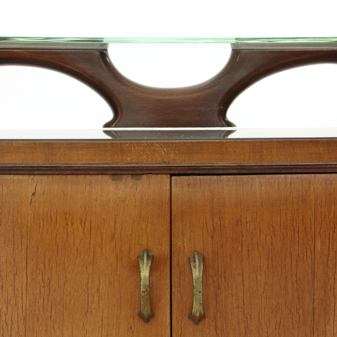 Pair of Bedside Tables with Glass Shelf, 1950s 2