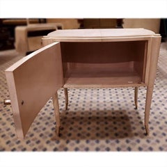 Pair of Bedside Tables, Completely Covered with Parchment from Italy, 1930