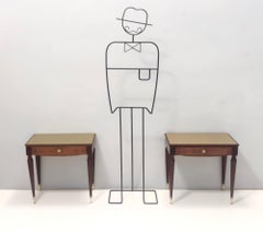 Pair of Beech and Ebonized Walnut Nightstands Attr. to Paolo Buffa, Italy