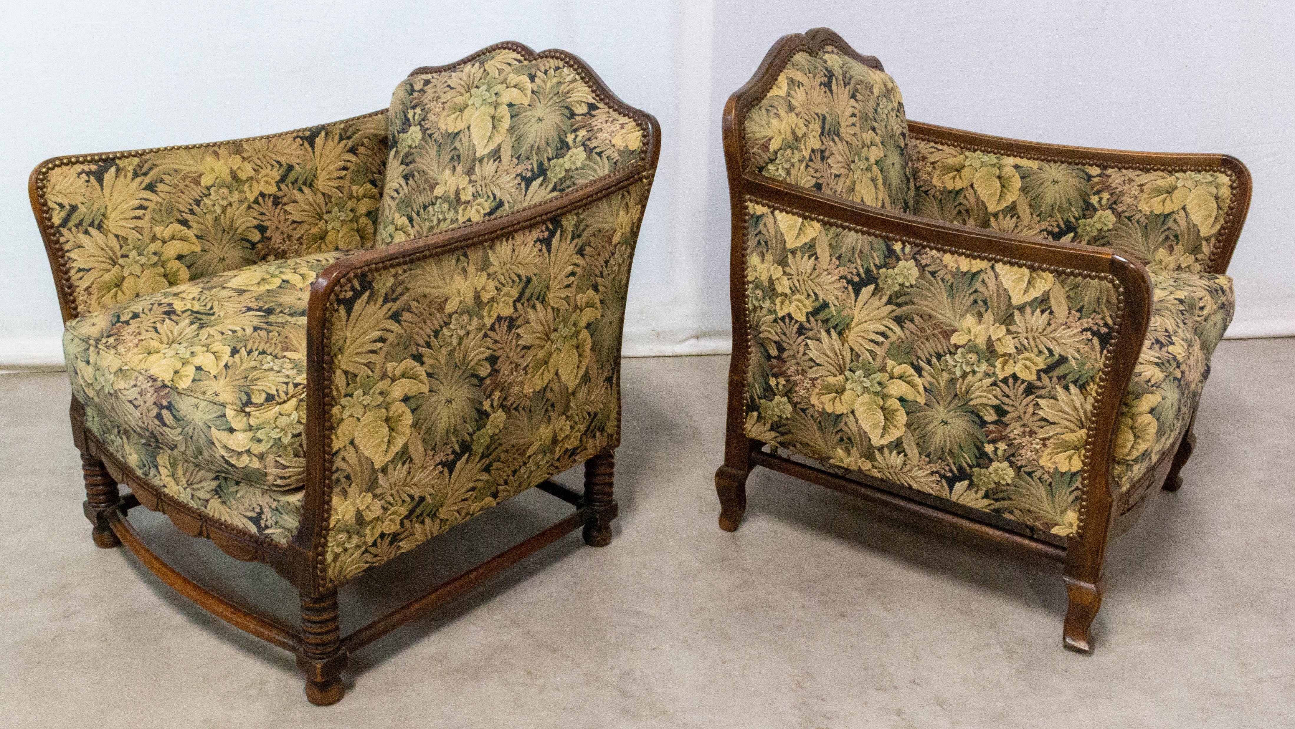 Pair of Beech Armchairs French, to Be Re-Upholstered Early 20th Century In Good Condition For Sale In Labrit, Landes
