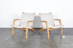 Pair of Beech Frame Lounge Chairs by Bill Potter for Vejle Mobelfabrik, Denmark