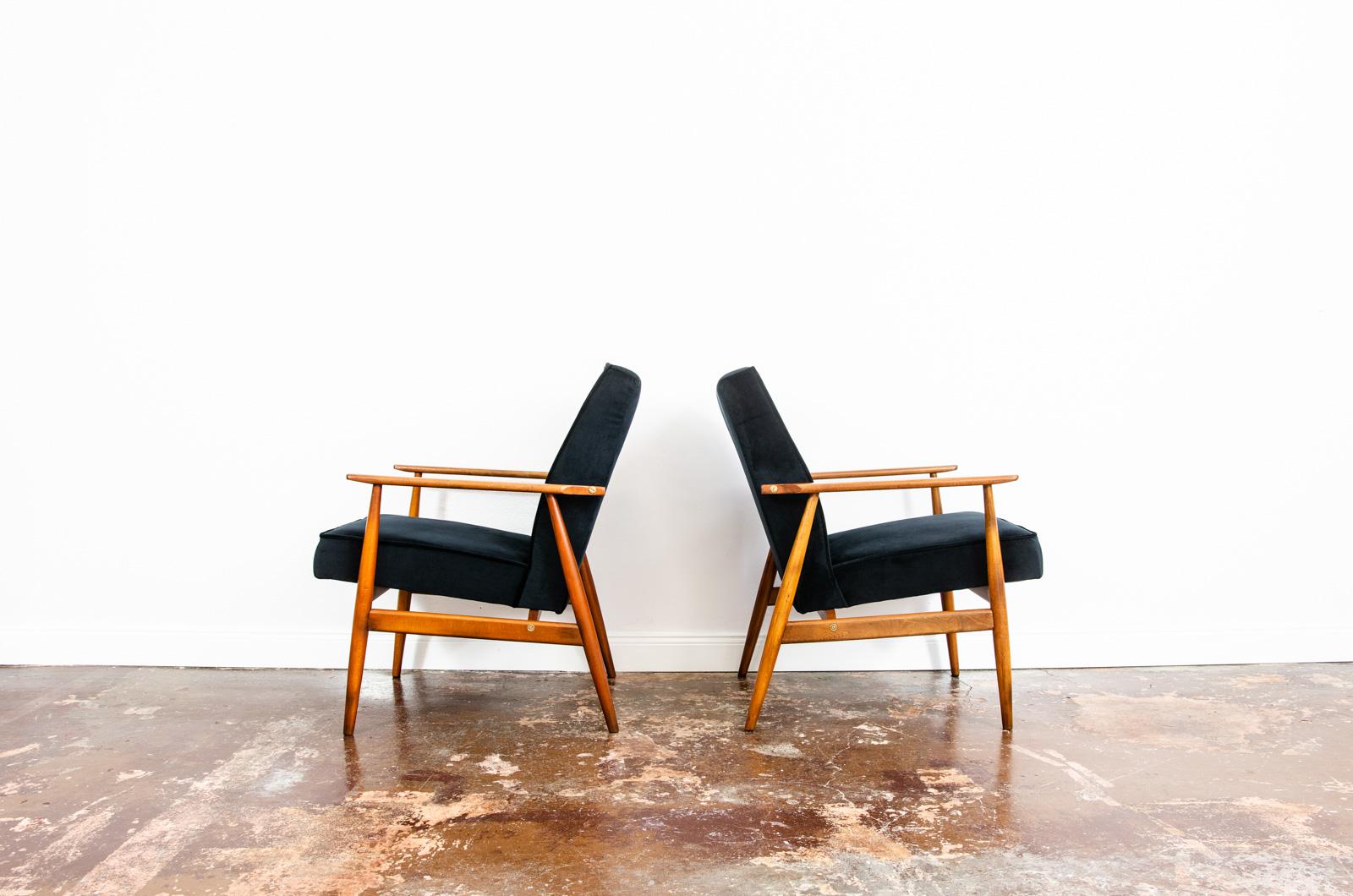 Pair Of Mid Century Armchairs Type 300-190 by H.Lis, 1960's For Sale 1