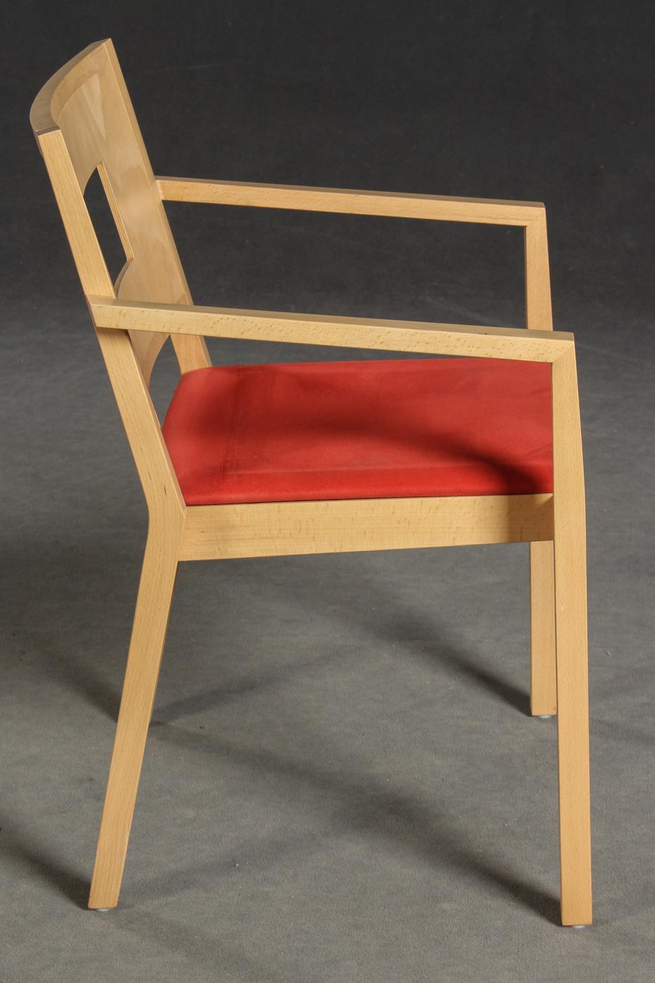 Post-Modern Pair of Beechwood Stacking Chairs by Brunner