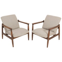 Paire de fauteuils beige:: Edmund Homa:: années 1960