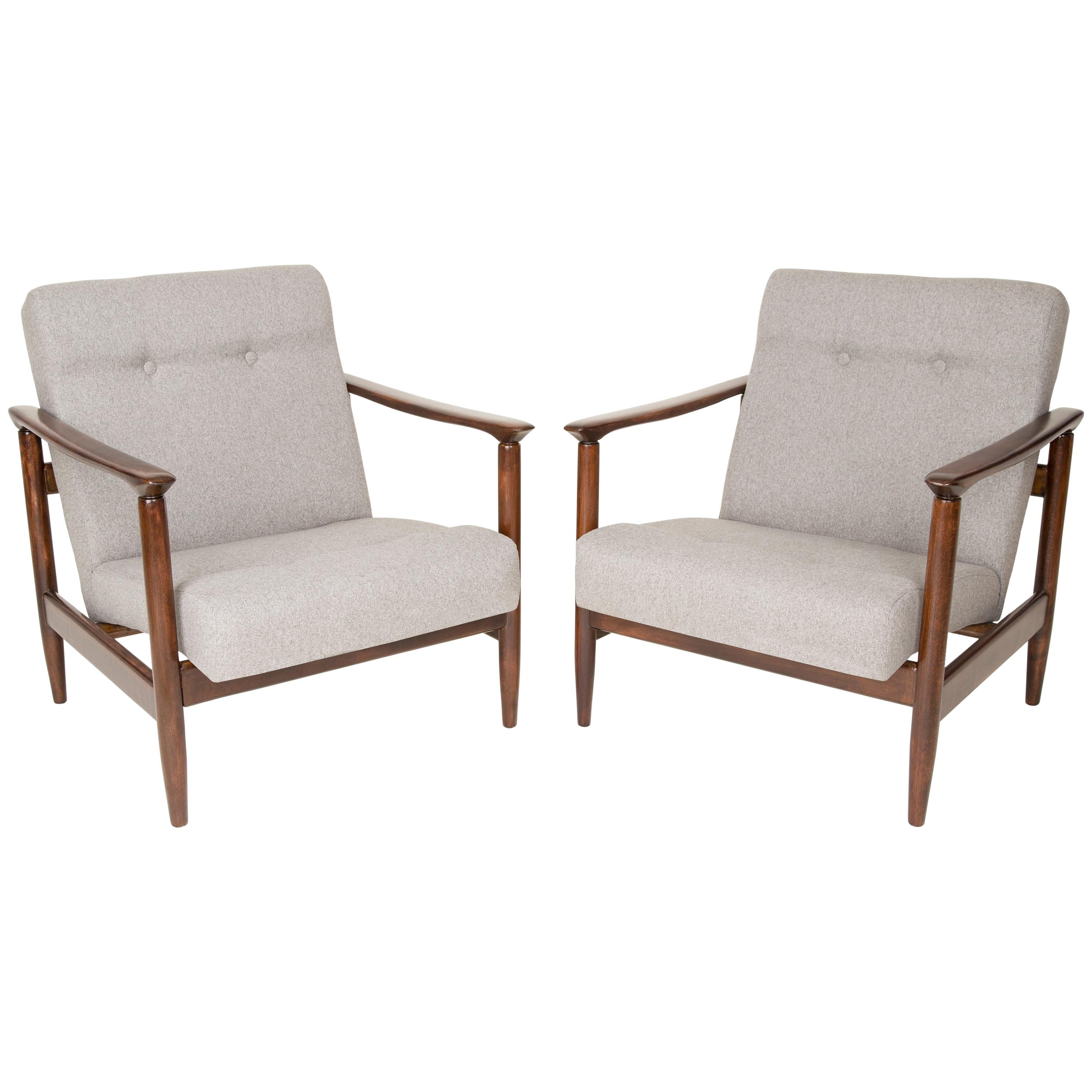 Paire de fauteuils beiges, Edmund Homa, GFM-142, années 1960, Pologne