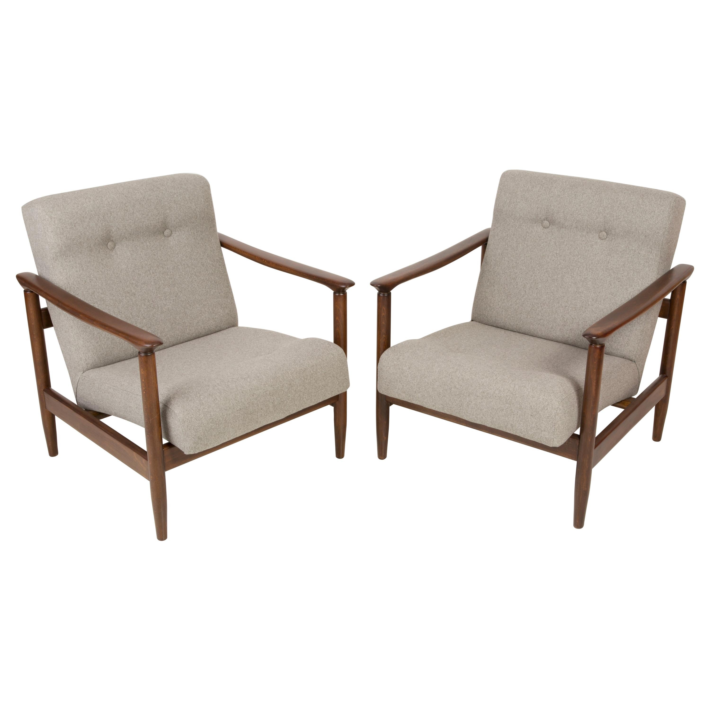 Pair of Beige Armchairs, Edmund Homa, Type GFM-142, 1960s, Poland For Sale