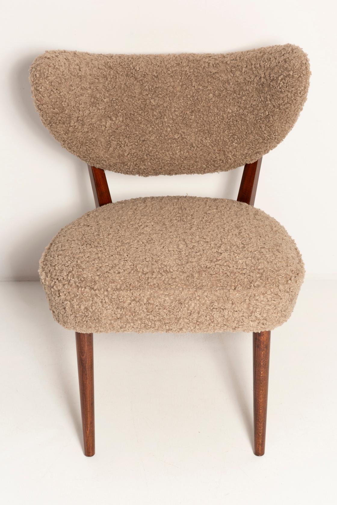 Pair of Beige Boucle Shell Club Chairs, by Vintola Studio, Europe, Poland For Sale 7