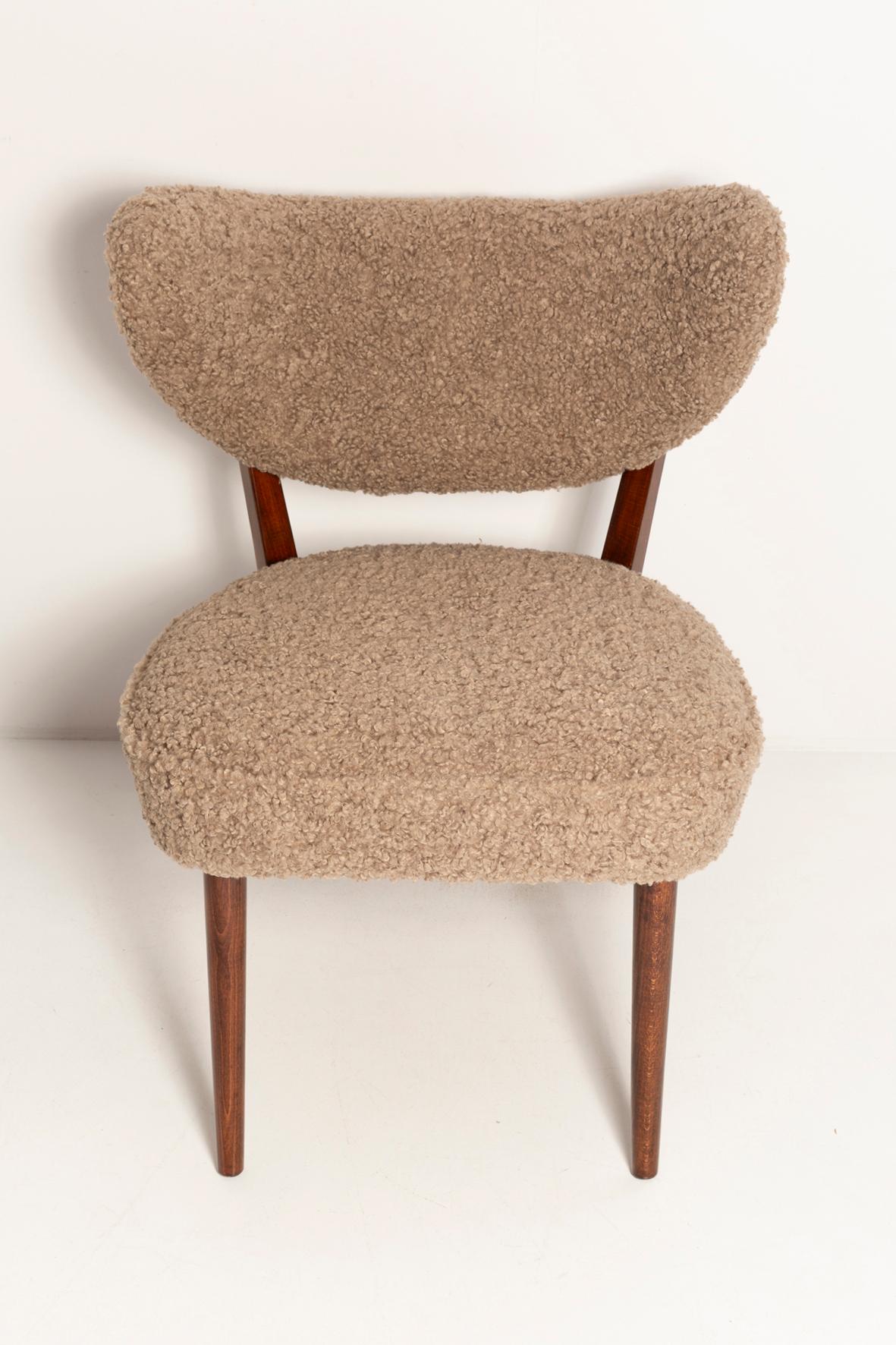 Pair of Beige Boucle Shell Club Chairs, by Vintola Studio, Europe, Poland For Sale 8