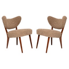 Pair of Beige Boucle Shell Club Chairs, by Vintola Studio, Europe, Poland