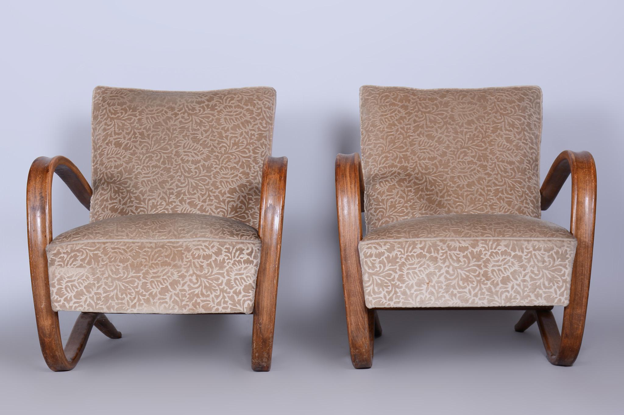 Paar beige H-269-Sessel, entworfen von Jindrich Halabala für UP Zavody, 1930er Jahre (Art déco) im Angebot