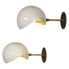 Pair of Beige Modern Italian Wall Lights "Maxina" Vintage Design Moderne