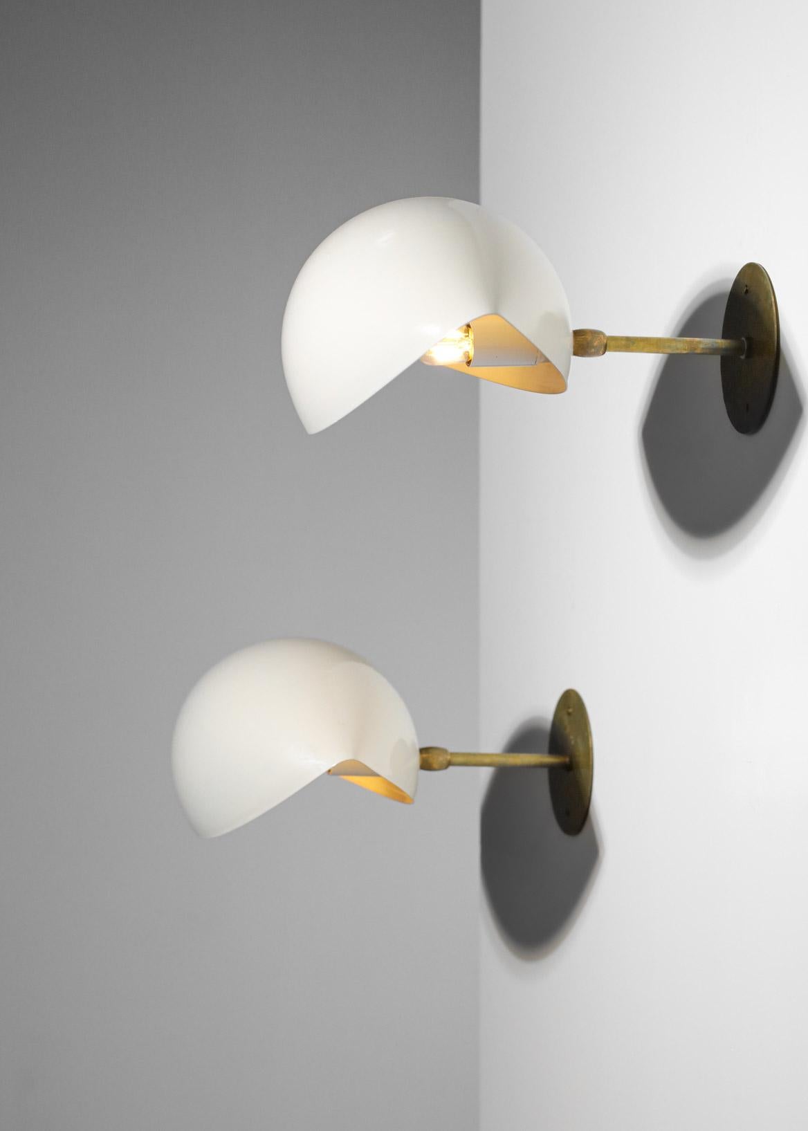 Lacquered Pair of Beige Modern Italian Wall Lights 
