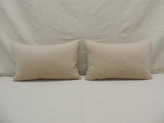 Pair of Beige Tone-on-Tone Loro Piana Cashmere Decorative Lumbar Pillows