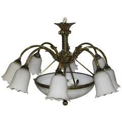 Paire de lustres à 8 branches en laiton massif Bejorama Series 100 Spanish