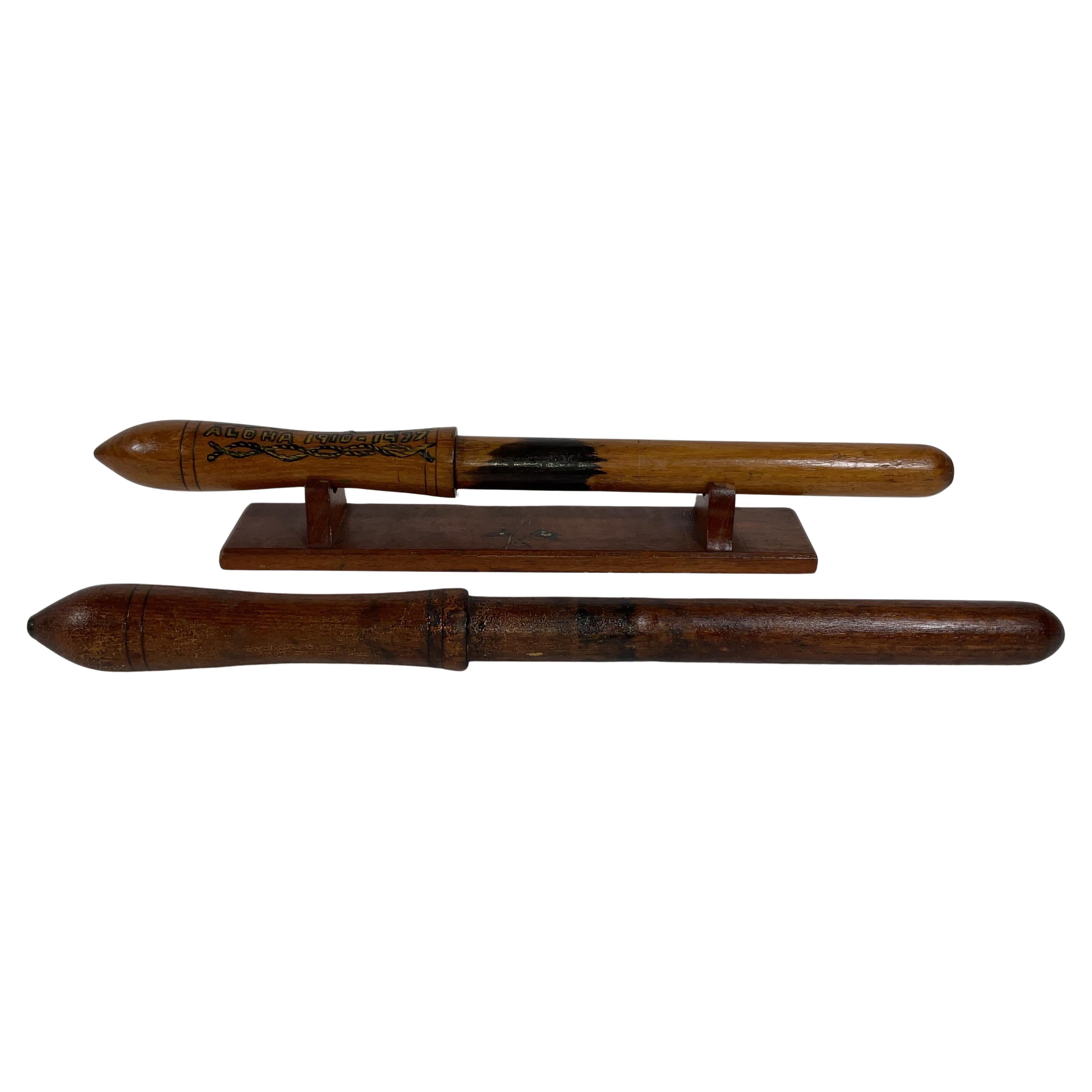 Pair of Belaying Pins from Yacht Aloha