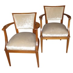 Pair of Belgian Art Deco Chairs, Belgium 1940s