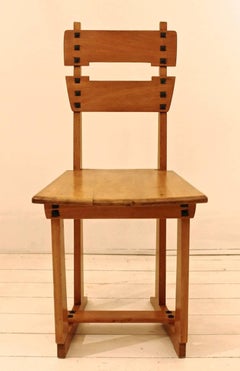 Pair of Belgian Art Nouveau, Gustave Serrurier-Bovy "Silex" Chairs Liège, 1904