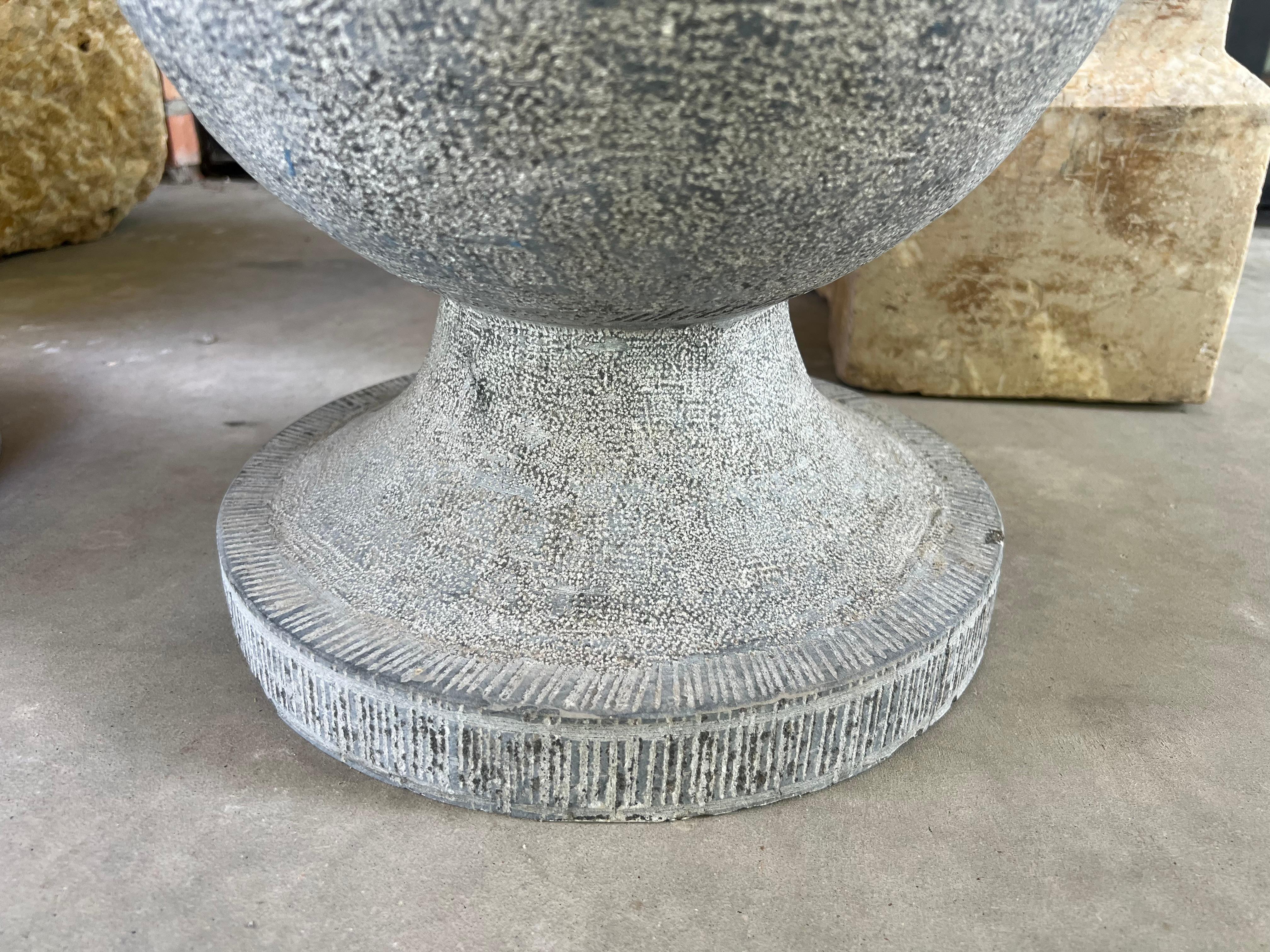20th Century Pair of Belgian Bluestone Ball Finials, Early 1900s For Sale