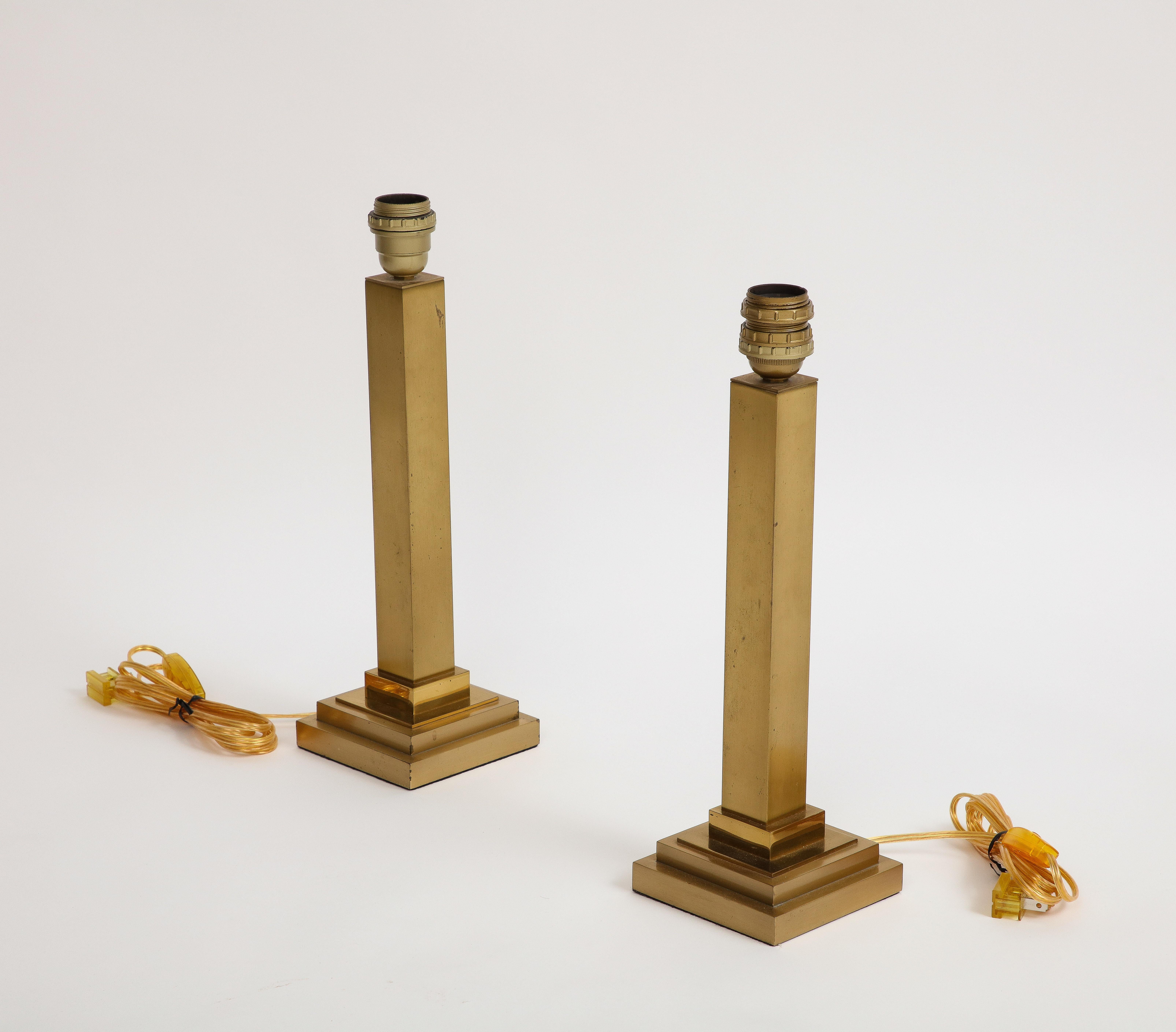 Pair of Belgian Brass Table Lamps 3