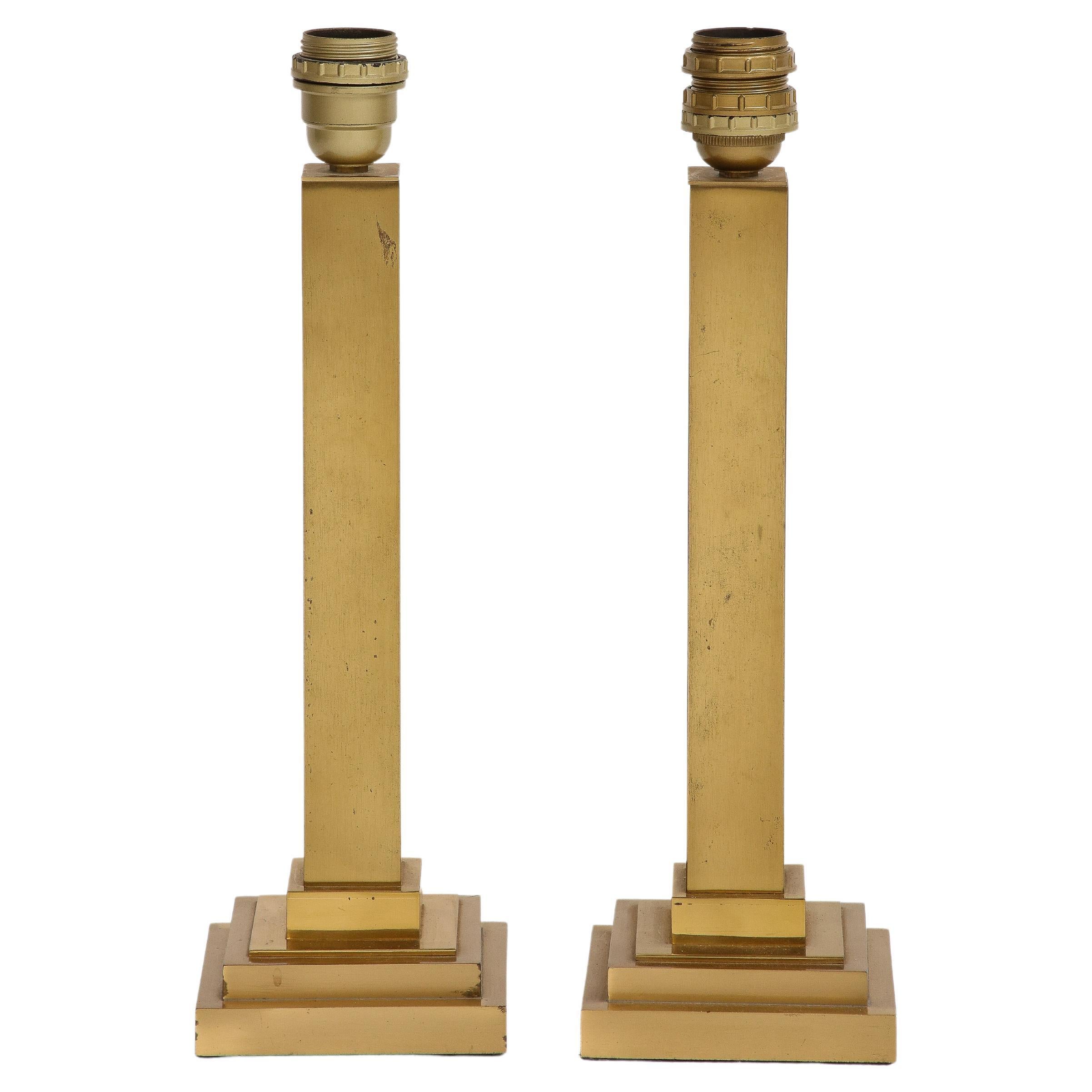 Pair of Belgian Brass Table Lamps