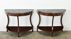 Pair of Belgian Directoire Style Demilune Consoles