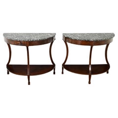 Paire de consoles demi-lune de style Directoire belge