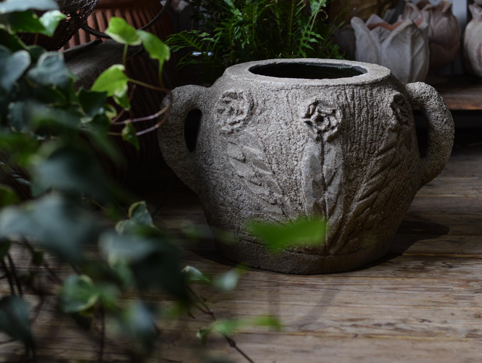 Pair of Belgian Faux Bois Planters For Sale 1