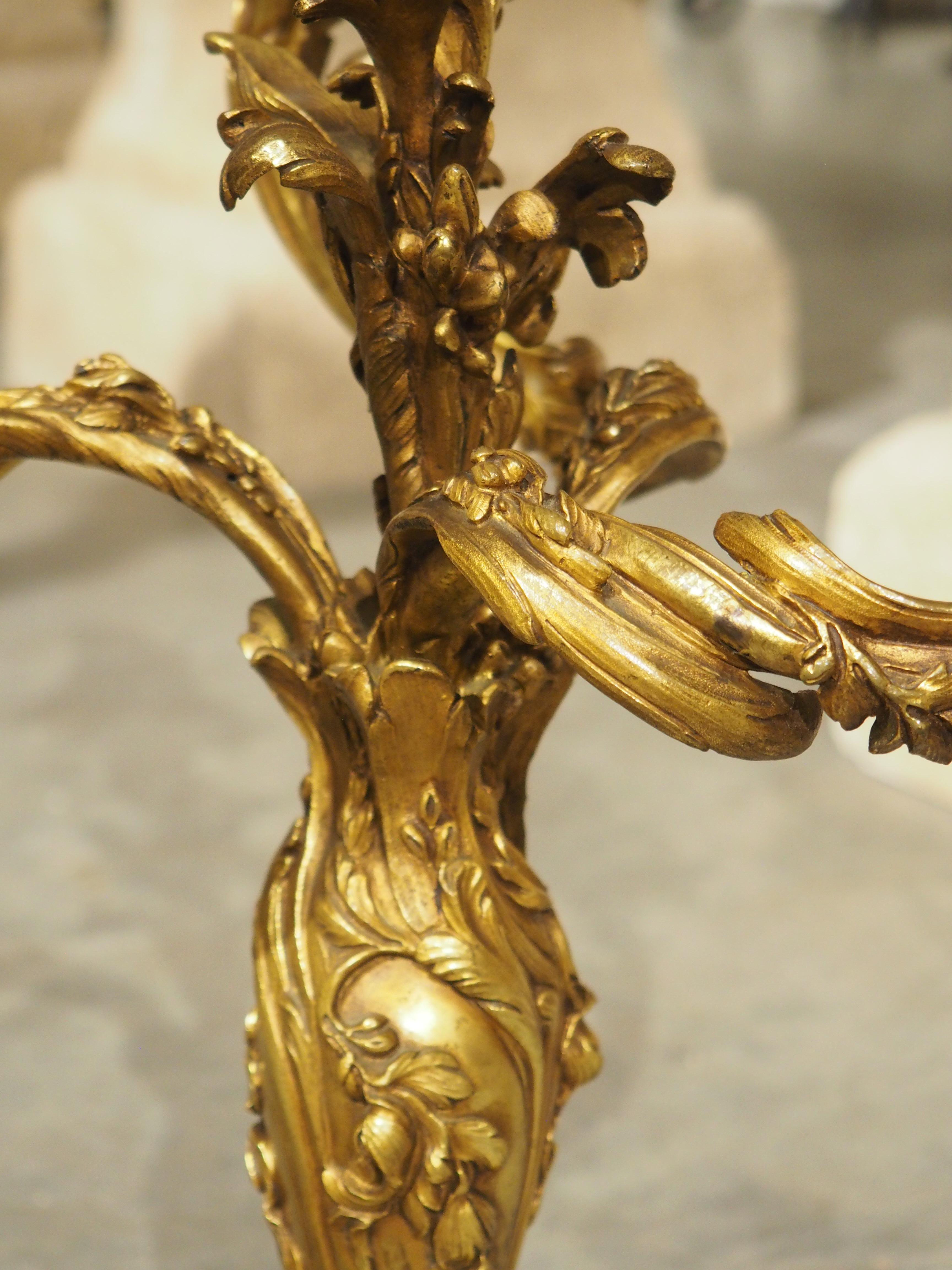Pair of Belgian Gilt Bronze Candelabras by Georges Van de Voorde (1878-1970) 4