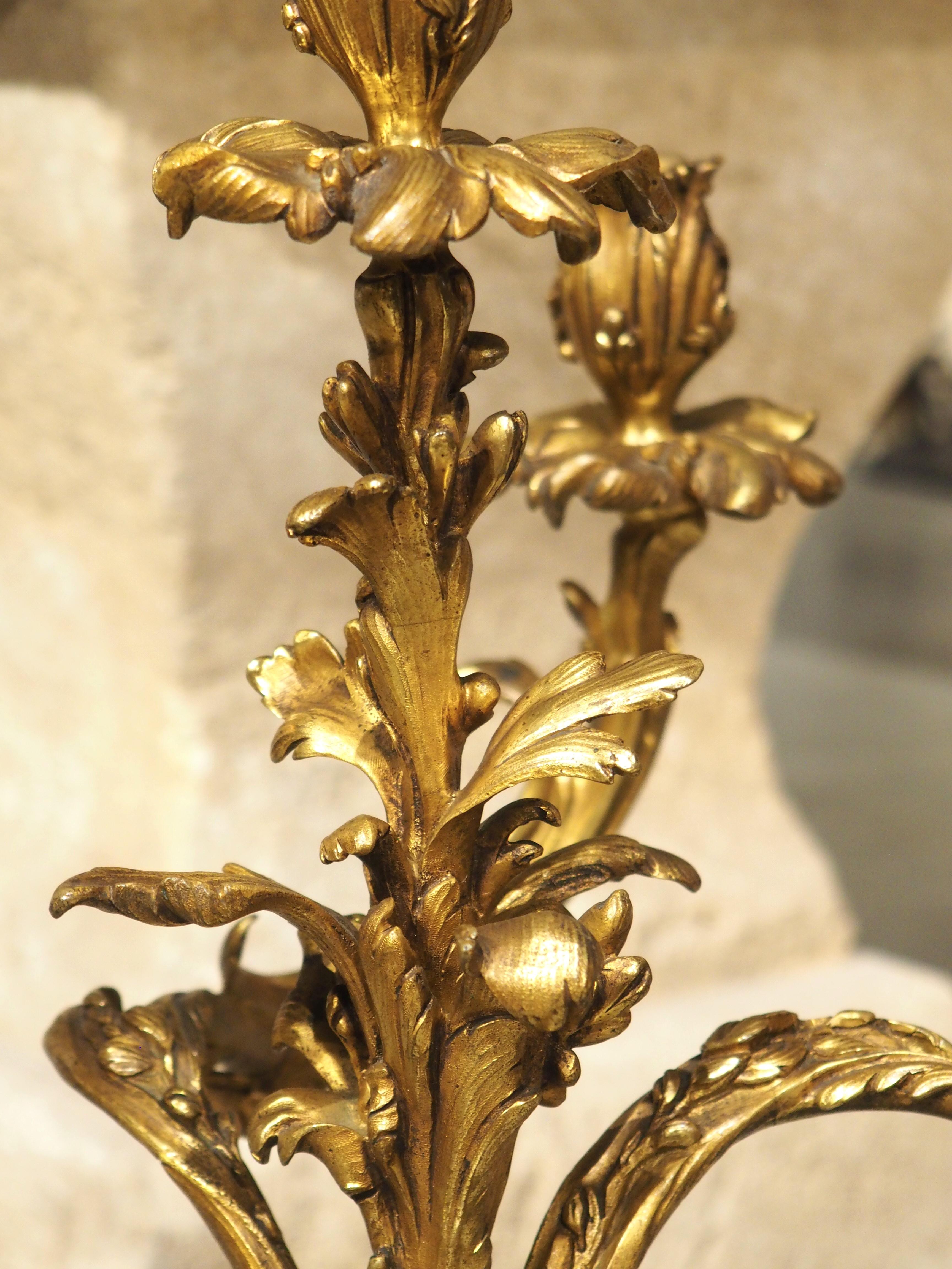 Pair of Belgian Gilt Bronze Candelabras by Georges Van de Voorde (1878-1970) 5