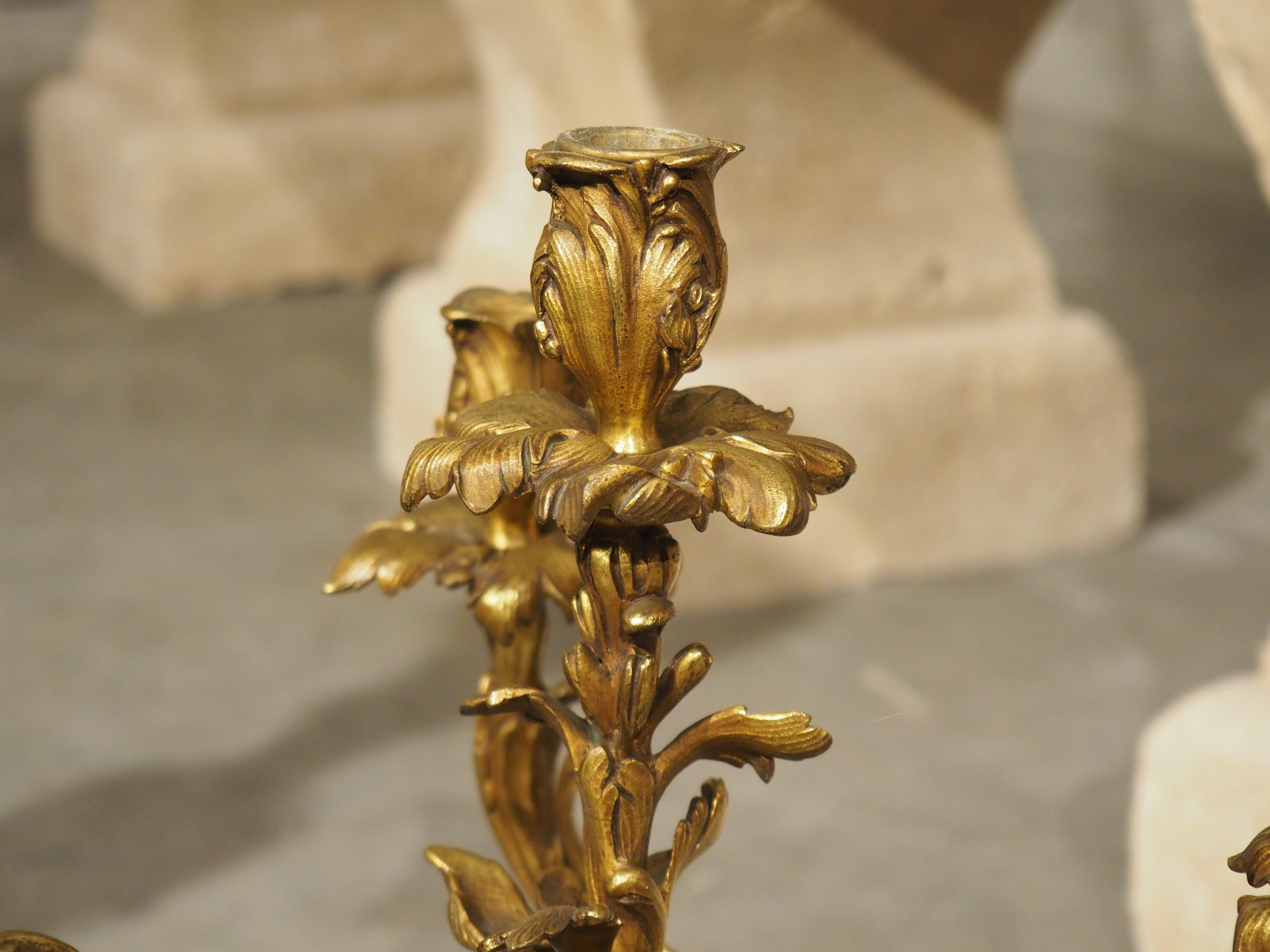 Pair of Belgian Gilt Bronze Candelabras by Georges Van de Voorde (1878-1970) 6
