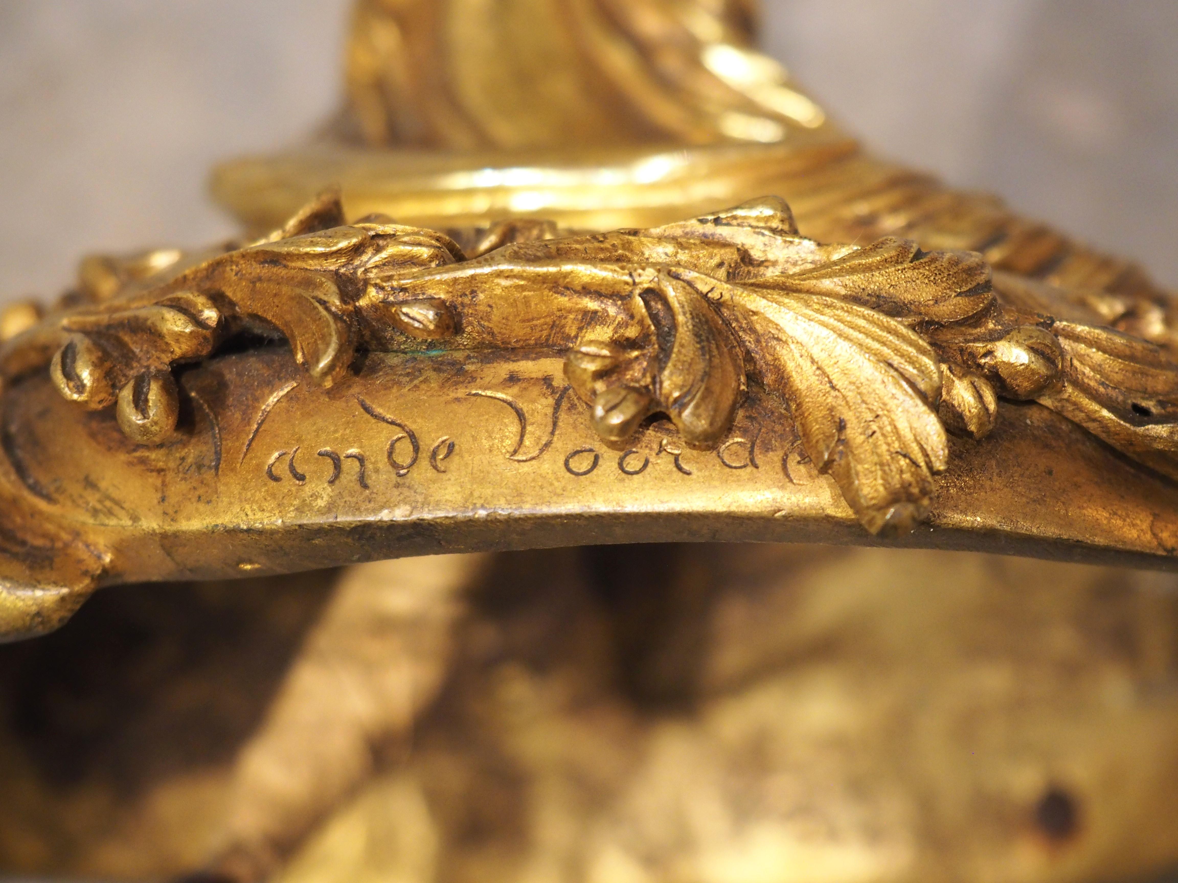 Pair of Belgian Gilt Bronze Candelabras by Georges Van de Voorde (1878-1970) 7