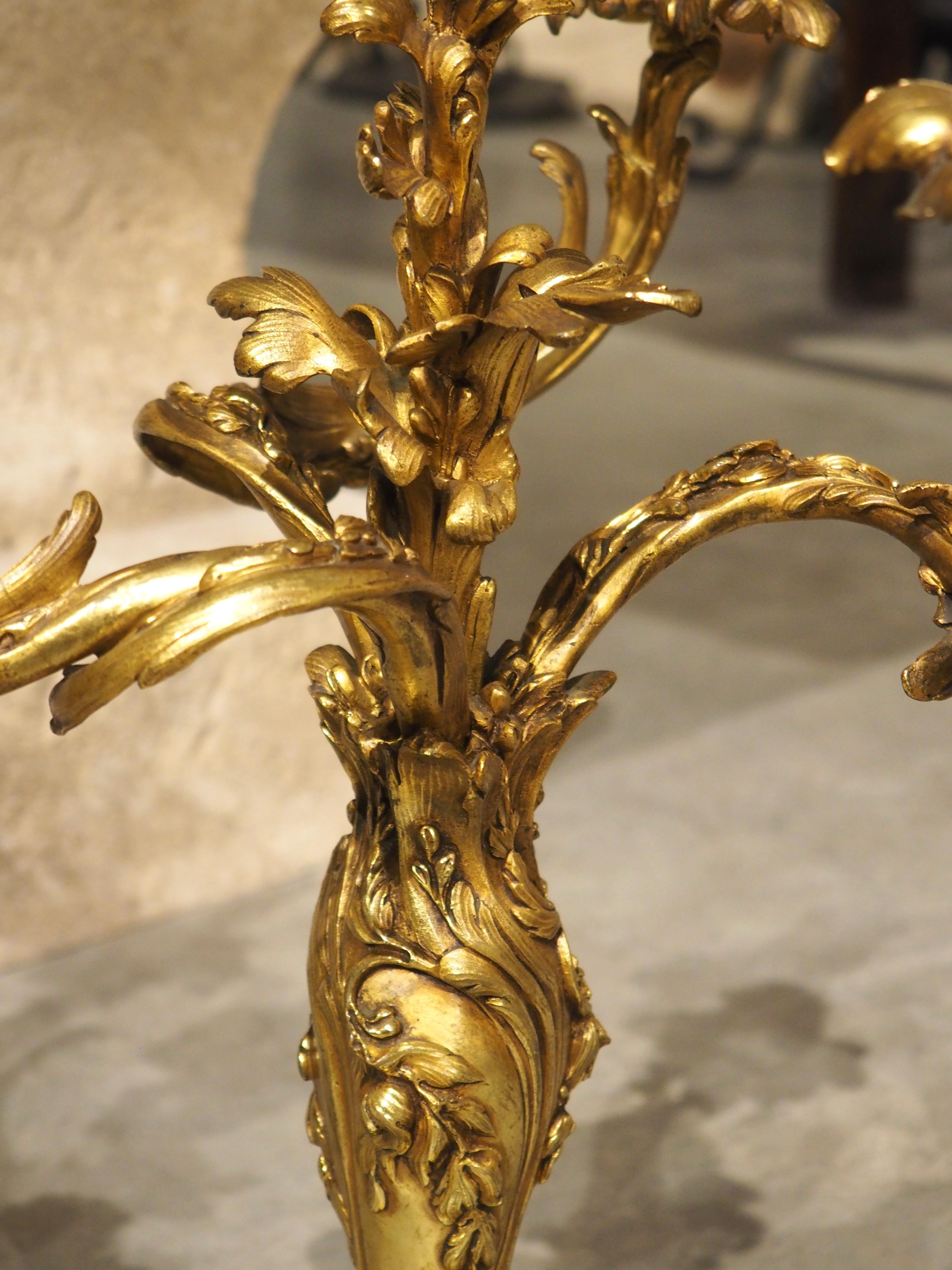 Pair of Belgian Gilt Bronze Candelabras by Georges Van de Voorde (1878-1970) 9