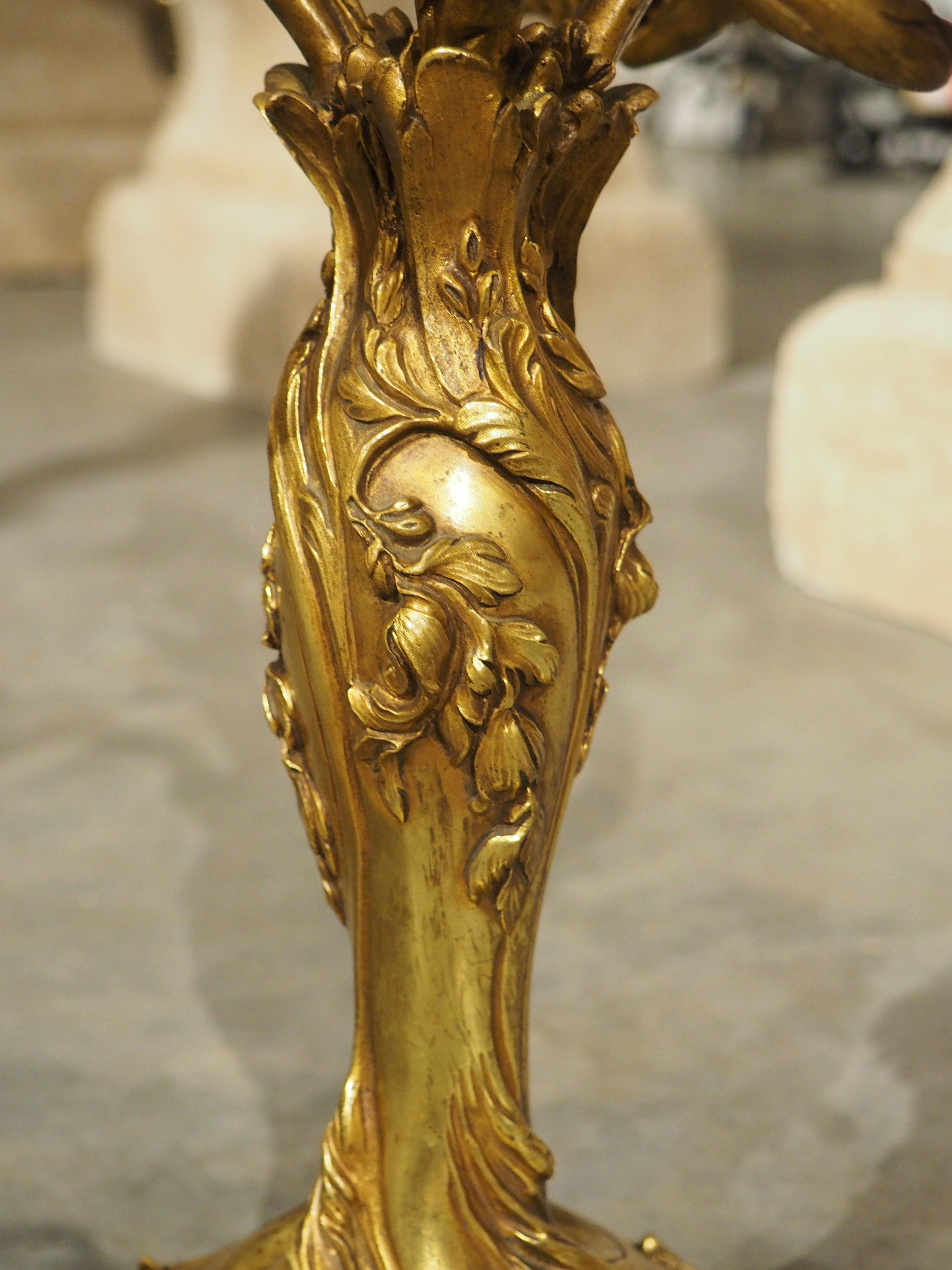 Metal Pair of Belgian Gilt Bronze Candelabras by Georges Van de Voorde (1878-1970)