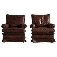 Pair of Belgian Leather Armchairs